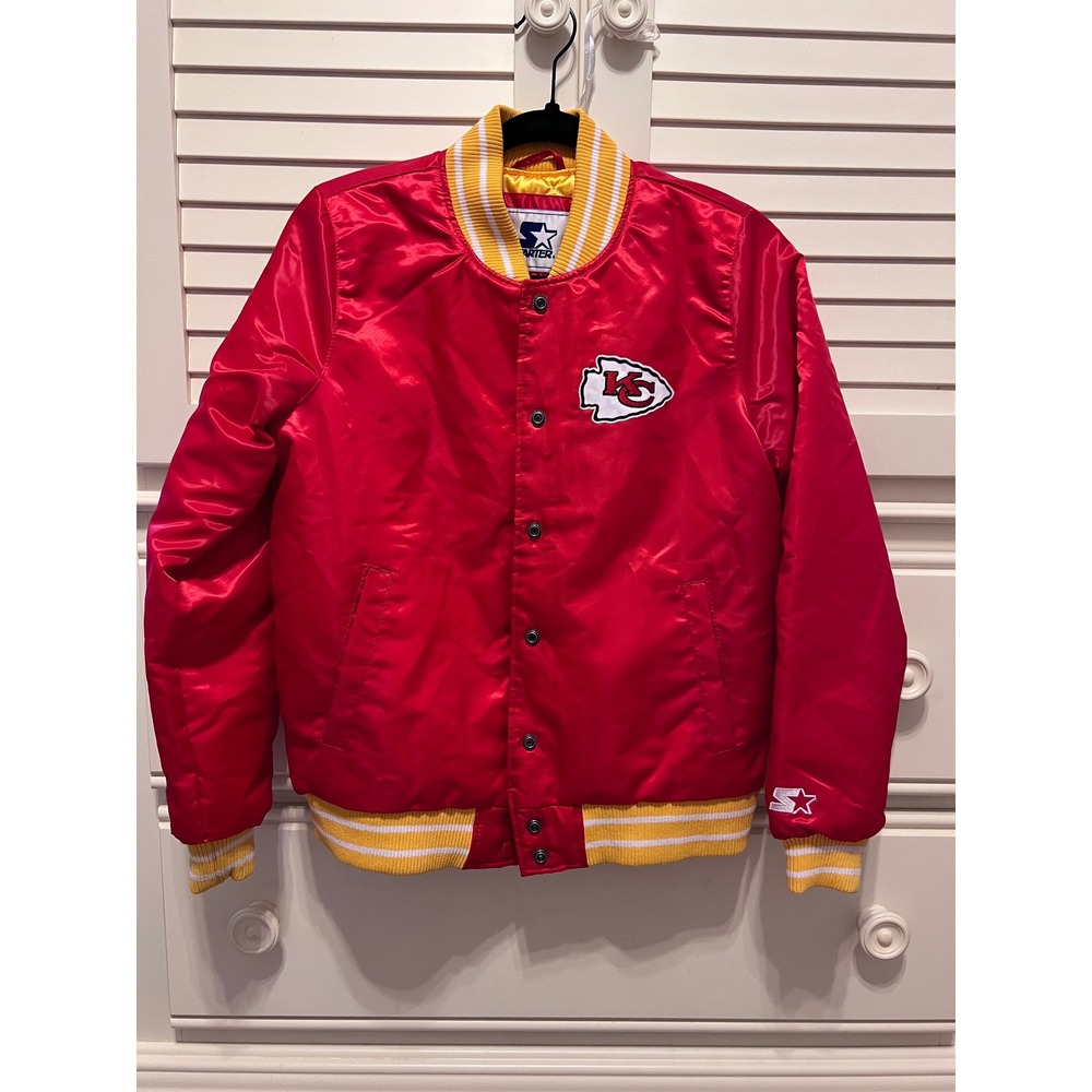 NFL Kansas City Chiefs‎ Red Satin Bomber Jacket Womens XS NFL G-III